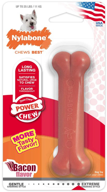 12 count Nylabone Dura Chew Bone Bacon Flavor Regular