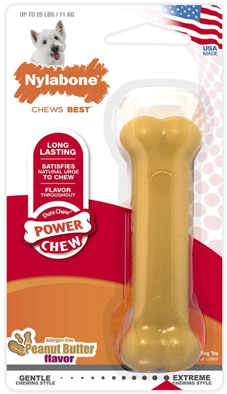 Regular - 4 count Nylabone Dura Chew Bone Peanut Butter Flavor