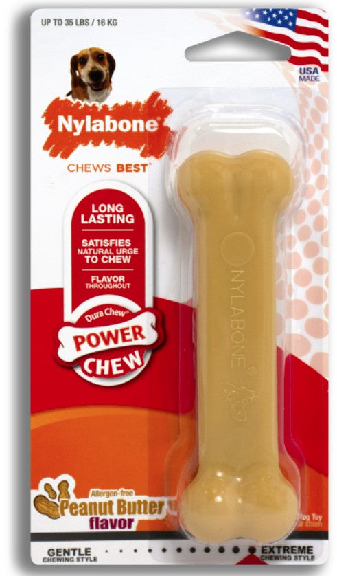 Wolf - 6 count Nylabone Dura Chew Bone Peanut Butter Flavor