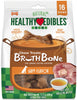 80 count (5 x 16 ct) Nylabone Natural Healthy Edibles Broth Bone Chew Treats Ham Flavor Small