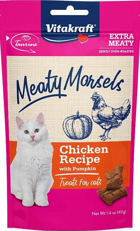 12.6 oz (9 x 1.4 oz) Vitakraft Meaty Morsels Chicken and Pumpkin Cat Treat