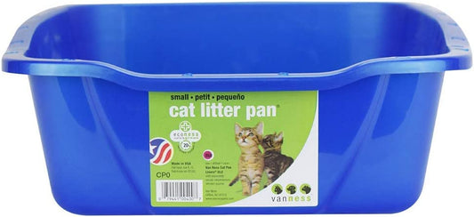 Small - 12 count Van Ness Cat Litter Pan with Dip in Front Assorted Colors