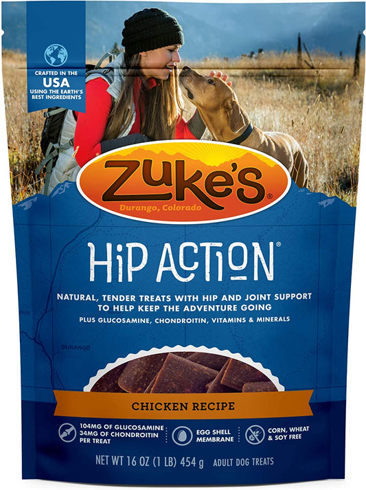 3 lb (3 x 1 lb) Zukes Hip Action Dog Treats Chicken Recipe