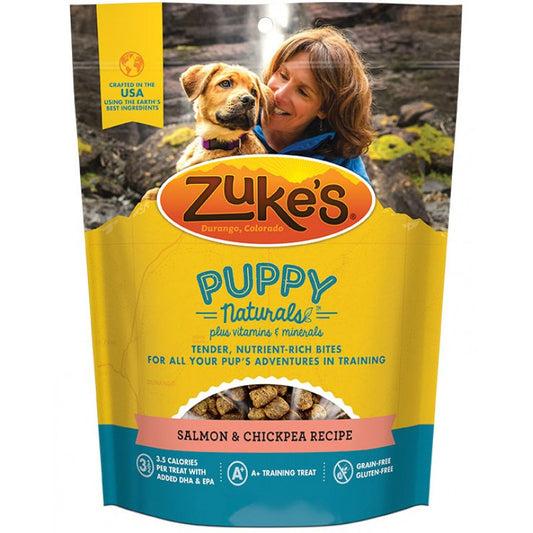 45 oz (9 x 5 oz) Zukes Puppy Naturals Treats Salmon and Chickpea