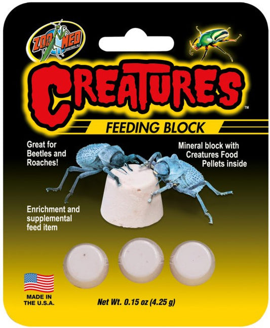 1.8 oz (12 x .15 oz) Zoo Med Creatures Feeding Block for Beetles and Roaches