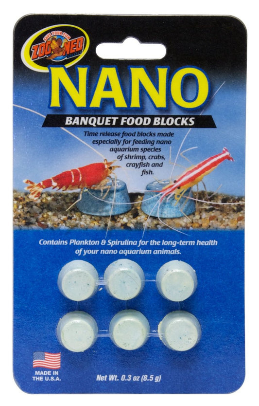 72 count (12 x 6 ct) Zoo Med Nano Banquet Food Blocks for Shrimp, Crabs, Crayfish and Fish