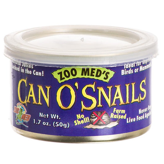 20.4 oz (12 x 1.7 oz) Zoo Med Can O' Snails for Reptiles, Birds or Mammals