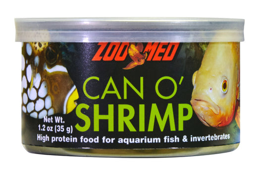 7.2 oz (6 X 1.2 oz) Zoo Med Can O Shrimp High Protein Food for Aquarium Fish and Invertebrates